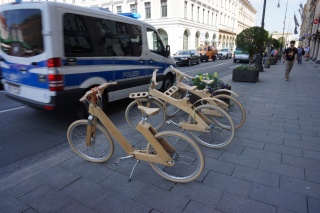 Wooden bicycles, seems like a stiff ride