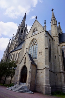 The 19th century neo-Gothic Immaculate Conception Catholic Church