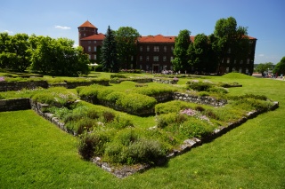 The garden on the Wawel Castle grounds