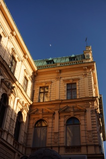 Just a crescent moon and pretty light