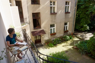With an awesome back porch, totally not up to US code