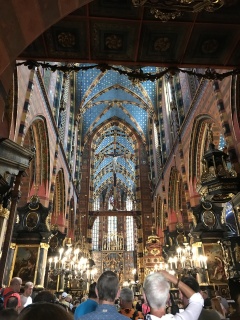 The inside of St. Mary's Basilica, just before we were asked to put the camera away