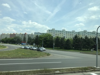 Some soviet style housing in Zvolen. Looks gloomy in spite of the color