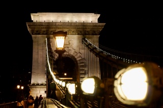 The Chain Bridge, well lit