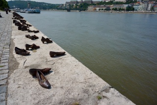 Shoes on the Danube art installation