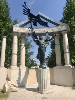 A memorial of the Hungarian resistance against the Nazi occupiers. Across from...