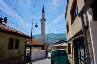 Down our hill, past the neighborhood minaret
