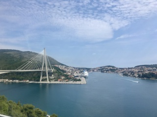 The bridge into Dubrovnik. We'll switch buses here