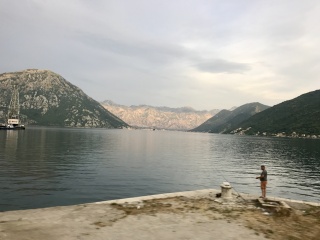 On the Bay of Kotor, looking across toward our destination
