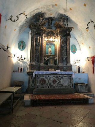 Inside the Cskva Gospa od Zdravlja, halfway up the trail