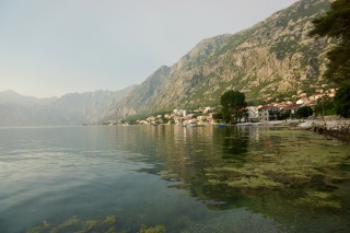 Looking at Dobrota and the last of the sun