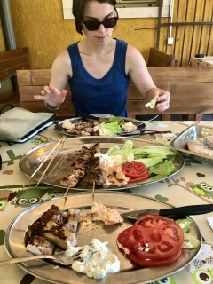 Tanjga, day two. Oh yeah. Today the meat kabobs