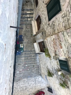 The lane outside our Kotor door at the quiet hour.