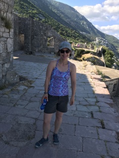 Theresa, up at the fortress, entirely unbothered.