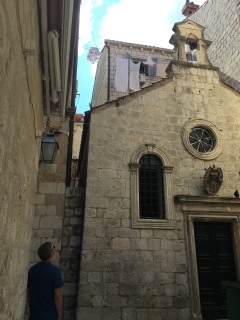 He found the chapel down the alley from our front door.
