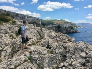 Out on the rocks, the fort doing the scenery.