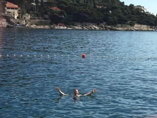 Swim number two, between the buoys.