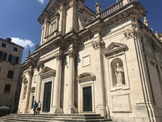 The cathedral. Baroque, and not impressed by us.