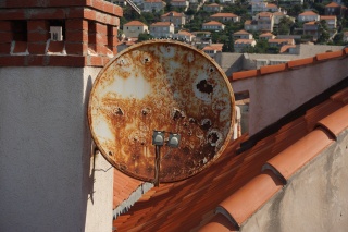 Even up here, somebody put up a satellite dish.