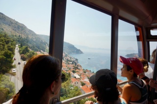 The cable car, doing the climbing for us.