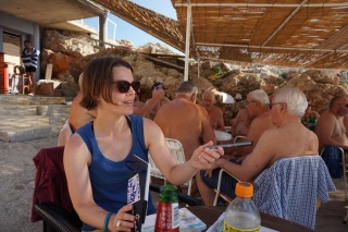 Lapad, swim number three. The locals are doing the same.