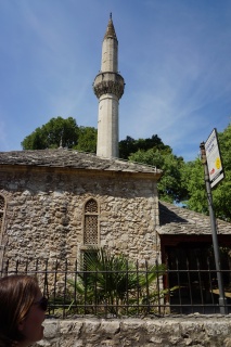 Same minaret, and the top of Theresa's head.