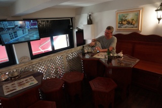 Settled in, lunch on the way, diving on the TV.