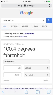 We Googled it. 100.4 degrees. We weren't being dramatic.