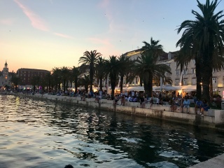 The Riva filling up at dusk.