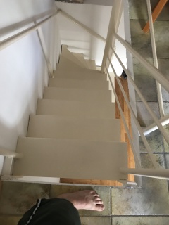Three stories up, no elevator. Character building.
