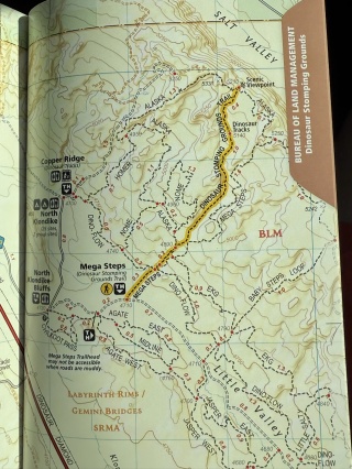 Heading for the Mega Steps, to see dinosaur footprints