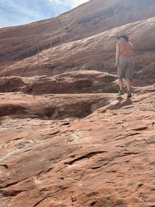 Theresa heading to the cables