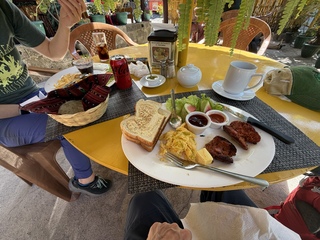 Brian and his Desayuno Americano. You can’t take him anywhere