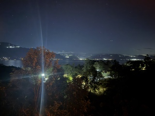 The vista from bed at night
