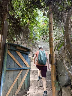 The stairs back up to our home. Knee height