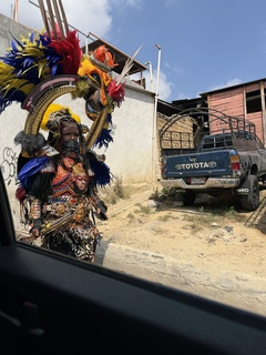 A festival participant in San Pablo La Laguna